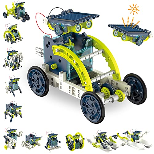 ACELIFE STEM Solar Roboter Kit,12-in-1 DIY Bauspielzeug Angetrieben durch Solarenergie, Konstruktionsset für Kinder Spielzeug im Alter von 8-12+ Jahren Jungen und Mädchen Geschenk für Geburtstag von ACELIFE