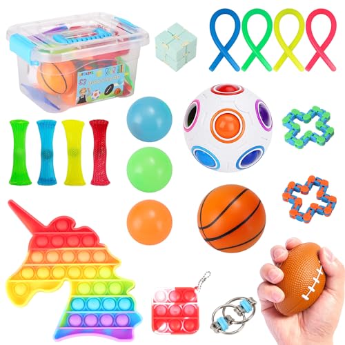 AceLife Unicorn Sensory Fidget Toys, 23Pcs Sensorische Fidget Spielzeug Set lindert Stress und Pop Zappel für Kinder und Erwachsene Anti-Stress Toy Set von ACELIFE