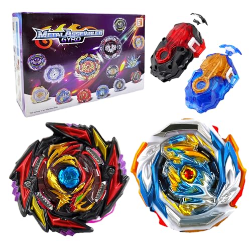 Acebwhtoy 2 in 1 Bey Burst Starter Blade Set, 4D Bey Metal Fusion Blade mit Launcher, Geschenk zum Kindertag, Weihnachten, Geburtstag, Kreisel für Kinder ab 6 Jahren (170+154) von Acebwhtoy