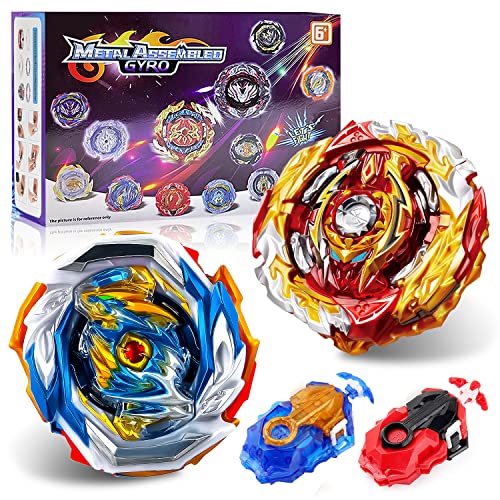 Acebwhtoy 2 in1 Bey 4D Metal Fusion Kreisel mit Starter, Kampfkreisel Geschenk für Weihnachten, Geburtstag, Kreisel Spielzeug Geschenk Für Kinder, Jugendliche von Acebwhtoy