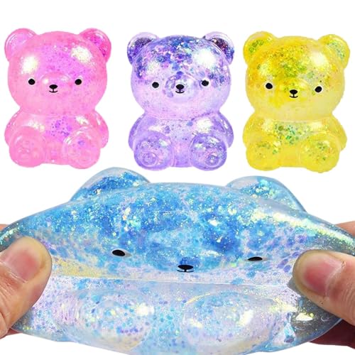 4 Stück Squishy Bear Fidget Toys, Quetschspielzeug, Squishy-Bär Mit Pailletten, Mit Pailletten Gefülltes Spielzeug,dehnbarer Quetschbär Mit GlitzerndenPailletten 4 Stück Squishy Bear Fidget Toys, Quetschspielzeug, Squishy-Bär Mit Pailletten, Mit Pailletten Gefülltes Spielzeug,dehnbarer Quetschbär Mit GlitzerndenPailletten von Aceirropy