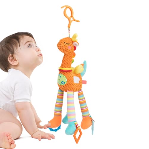Aceirropy Baby Rassel - Niedliches Autositz Mobile Für Babys | Weiches Plüschtier Mit Multisensorischen Knister- Und Rasseltexturen Sowie Windspiel Fürs Kinderzimmer Und Zur Beruhigung Vor Dem von Aceirropy