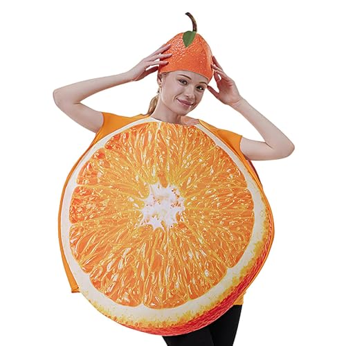Aceirropy Fruchtkostüm Erwachsene | Cosplay Party Orangefarbene Kleidung - Einfach Anzuziehendes Kostüm Für Familienfeiern Feste Festivals Bühne von Aceirropy