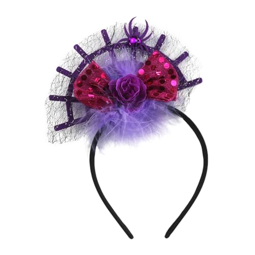 Aceirropy Halloween Spinnennetz Stirnband,Spinnen Haarreif, Festival-Kopfschmuck, glänzender, kreativer Haarreifen, Kostüm-Kopfbedeckung, Spinnen-Kopfbedeckung für Cosplay, Abschlussball, Party, von Aceirropy