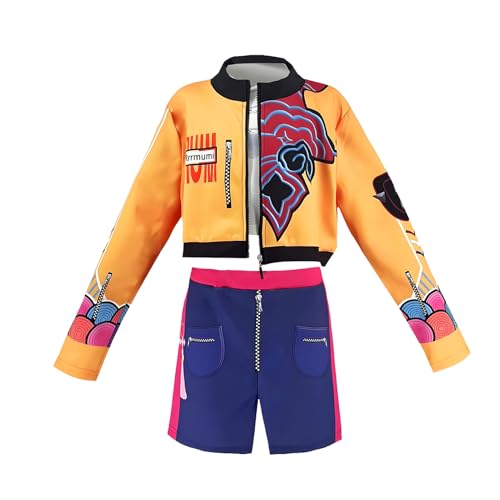 Aceirropy Kids Demon Costume,Hunters Anime Cosplay Costume | Costumes Character Fancy Dress Up Adult Uniform Outfits Full Set,p-op Singers Stage Halloween Outfits von Aceirropy