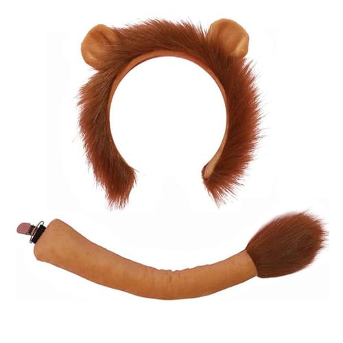Aceirropy Löwenkostüm Set,Löwen Haarreif Mit Ohren Mähne,Löweschwanz Cosplay Set,Haarreifen Löwe Tierohren SchwanzSet Für Karneval Cosplay Fasching Halloween Kostümparty Aceirropy Löwenkostüm Set,Löwen Haarreif Mit Ohren Mähne,Löweschwanz Cosplay Set,Haarreifen Löwe Tierohren SchwanzSet Für Karneval Cosplay Fasching Halloween Kostümparty von Aceirropy