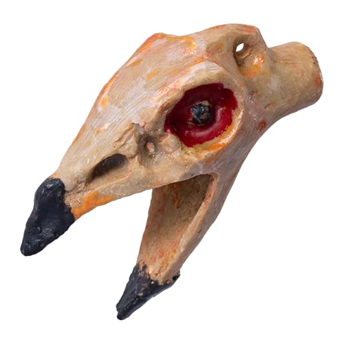 Aztekische Todespfeife,Echte Schreiende Aztekische Todespfeife,Crow's Beak Death Whistle Loud Ornament,Krähenschädel Dämonenpfeife Authentische Menschlich Klingende Schreie Aztekische Kriegspfeife von Aceirropy