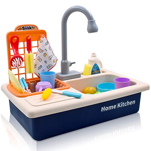 Acelane Küchenspielzeug mit Wasserkreislauf Geschirrspüler, Spülbecken Küchenset, Rollenspiel Spielzeug für Kinder Jungen Mädchen ab 3 bis 6 Jahre alt von Acelane