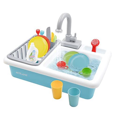 Acelane Spülbecken Spielzeug Set mit fließendem Wasser Rollenspiel-Küchen-Spielzeug-Set, ideales Weihnachts-Geburtstags-Geschenk für Kinder, Mädchen, Jungen Acelane Spülbecken Spielzeug Set mit fließendem Wasser Rollenspiel-Küchen-Spielzeug-Set, ideales Weihnachts-Geburtstags-Geschenk für Kinder, Mädchen, Jungen von Acelane