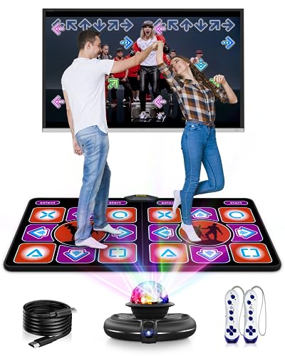 Acelufly Tanzmatte, Flanell-Tanzmatte für Fernseher mit HD-Kamera, Spielmatte für Zwei Benutzer mit kabellosem Controller, rutschfeste Tanzunterlage für Kinder, Erwachsene, Mädchen und Jungen Acelufly Tanzmatte, Flanell-Tanzmatte für Fernseher mit HD-Kamera, Spielmatte für Zwei Benutzer mit kabellosem Controller, rutschfeste Tanzunterlage für Kinder, Erwachsene, Mädchen und Jungen von Acelufly
