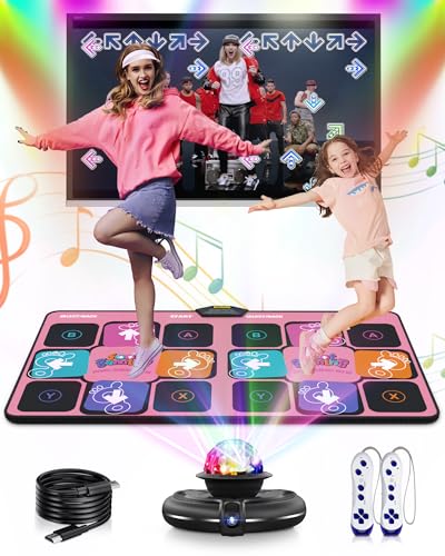 Acelufly Tanzmatte Spielzeug für Mädchen - Elektronische Wireless Dance Pad für TV mit Kamera & Wireless Handle, Familie Party/Geburtstagsgeschenk für 4 5 6 7 8 9 10 11+ Jahr alte Kinder von Acelufly