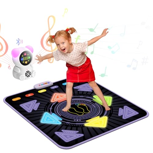 Acelufly Tanzmatte Kinder - Wiederaufladbares elektronisches leuchtende Tanzmatte mit Bluetooth-Musikplayer & LED-Leuchten & T5 Spielmodi, Geschenk für Mädchen im Alter von 3-12 Jahren, Jungen Acelufly Tanzmatte Kinder - Wiederaufladbares elektronisches leuchtende Tanzmatte mit Bluetooth-Musikplayer & LED-Leuchten & T5 Spielmodi, Geschenk für Mädchen im Alter von 3-12 Jahren, Jungen von Acelufly