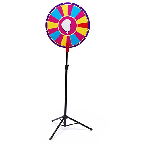 Acesunny 24" Einstellbar18-slot Raffle Wheel Karneval Prize Spinner Glücksrad Spielzeug Farbe Rad Spiele für Wortspiele φ60cm von Acesunny