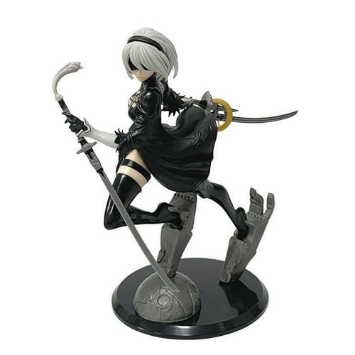 Acfigure 2Byorha 2Bautomata Nr. 2 Typ B Figur Spiel Anime NieR 2B Figuren PVC Statue Schwarz und Weiß Kampfhaltung Modell für Dekor Display und Sammlerstück Geschenk (Schwarz) von Acfigure