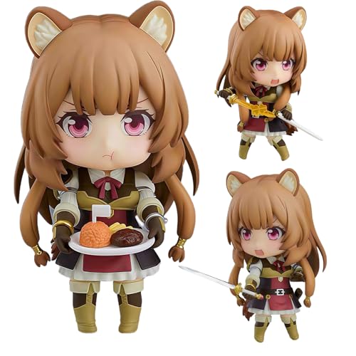 Acfigure Anime Shield Hero 10CM Bewegliche Actionfigur Naofumi Iwatani Raphtalia Filo Figuren Zubehör Austauschbare Teile Modell Spielzeug PVC Statue für Display und Sammlerstück Geschenk (Raphtalia) von Acfigure