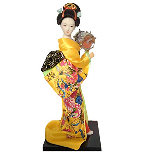 Acfthepiey Japanische schöne Puppen mit schöner Dekoration für neues Haus, Büro, Miniaturen, Geburtstagsgeschenk, Gelb von Acfthepiey