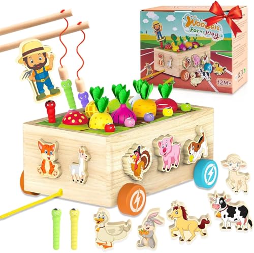 Achiyway Montessori Spielzeug ab 1 2 3 Jahr, 7-In-1 Kinderspielzeug Angelspiel für Kinder Jungs Mädchen Kinder Kleinkind Holzspielzeug Magnetangel Steckwürfel Sortier & Stapelspielzeug Geschenk Achiyway Montessori Spielzeug ab 1 2 3 Jahr, 7-In-1 Kinderspielzeug Angelspiel für Kinder Jungs Mädchen Kinder Kleinkind Holzspielzeug Magnetangel Steckwürfel Sortier & Stapelspielzeug Geschenk von Achiyway