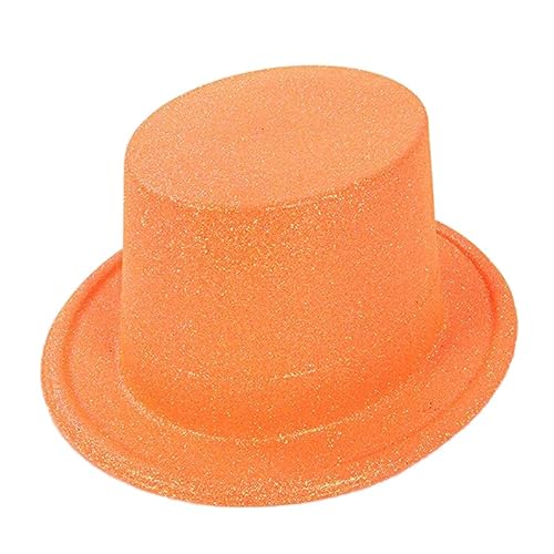 Achlibe Top Hats for Adults Glitter Smoking Hats Costume Magician Hats Party Favors Unisex Hats Topper Hat, (Fluorescent Orange, One Size) von Achlibe