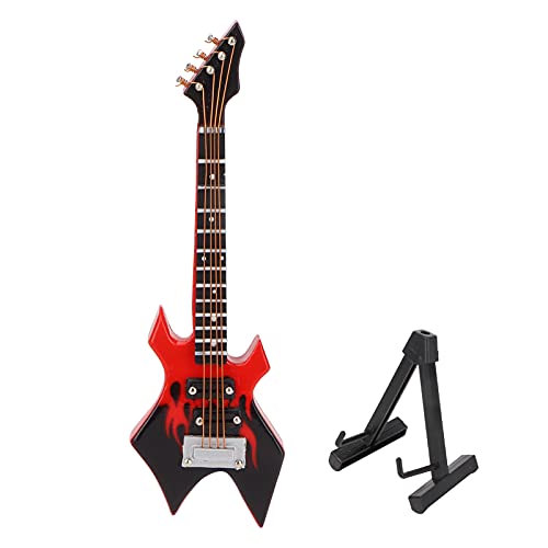 3,9 Zoll Miniatur-Bassmodell, Dollhouse Mini Musikinstrument Bassgitarrenständer und Etui, exquisite Verarbeitung, hohe Qualität, ideal für Musikliebhaber, perfekte Ausbildung (10 cm roter scharfer 3,9 Zoll Miniatur-Bassmodell, Dollhouse Mini Musikinstrument Bassgitarrenständer und Etui, exquisite Verarbeitung, hohe Qualität, ideal für Musikliebhaber, perfekte Ausbildung (10 cm roter scharfer von Acouto