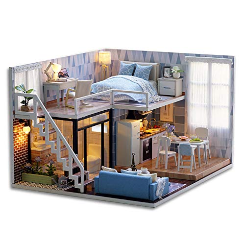 3D-Holzpuzzle-Puppenhaus-DIY-Puppenhaus-Kit-Handgemacht-Spielzeug-Dreidimensional-Gemütliche-und-komfortable-Zimmer-mit-LED-Möbel-Beste-Geschenk für-Mädchen 3D-Holzpuzzle-Puppenhaus-DIY-Puppenhaus-Kit-Handgemacht-Spielzeug-Dreidimensional-Gemütliche-und-komfortable-Zimmer-mit-LED-Möbel-Beste-Geschenk für-Mädchen von Acouto