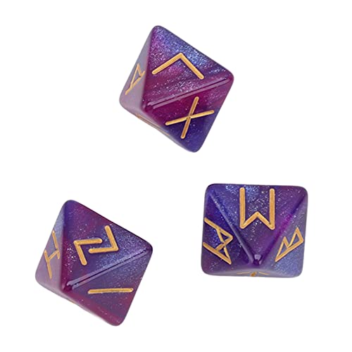 3pcs Rune Würfel 8 -Seiten -Sternhimmel Mystiker Lebendige Farben Astrologie Lernen Vorhersage Polyedrische Würfel Set für Erwachsene Lila Blau Astrologie Lernen: Rune 3pcs Rune Würfel 8 -Seiten -Sternhimmel Mystiker Lebendige Farben Astrologie Lernen Vorhersage Polyedrische Würfel Set für Erwachsene Lila Blau Astrologie Lernen: Rune von Acouto