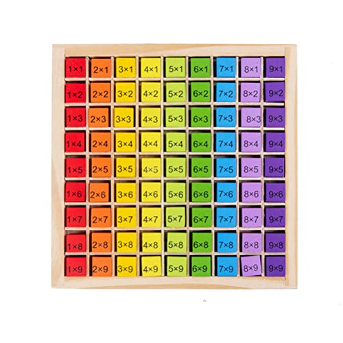 99 Multiplikationstabelle, Tragbares Hölzernes Montessori-Multiplikations-Additionsbrett für, und Babys (Colorful) von Acouto