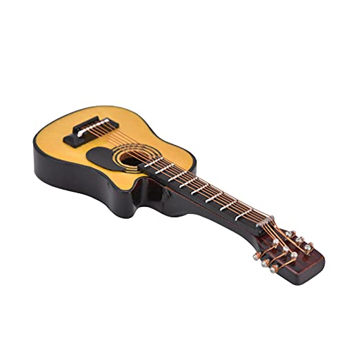 Acouto 1/12 Skala Dollhouse Miniatur Gitarre Accessoire Room Decor Birch Metall Instrument Replik -Display Modell (Ballade) von Acouto