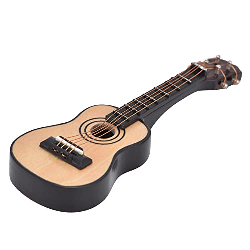 Acouto 1/12 Skala Dollhouse Miniatur Gitarre Accessoire Room Decor Birch Metall Instrument Replik -Display Modell (Klassische Gitarre) von Acouto