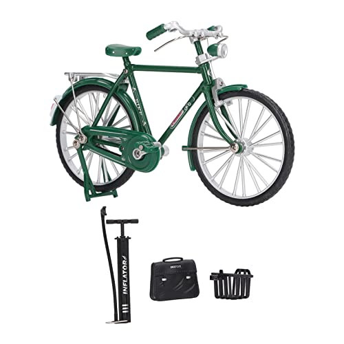 Acouto 1:10 Legierungs-Fahrradmodell, Heimdekorations-Fahrradmodell mit Aktentasche für Zuhause (Green) von Acouto