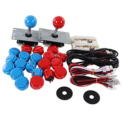 Acouto 2 Spieler DIY Game Kit USB Wide Game Encoder Joystick -Tasten, Komplette DIY -Teile, Robust und präzises Design, Ideal zum Kampf gegen Spielekonsole, Relative Unterhaltung, Nostalgie (Blaues von Acouto