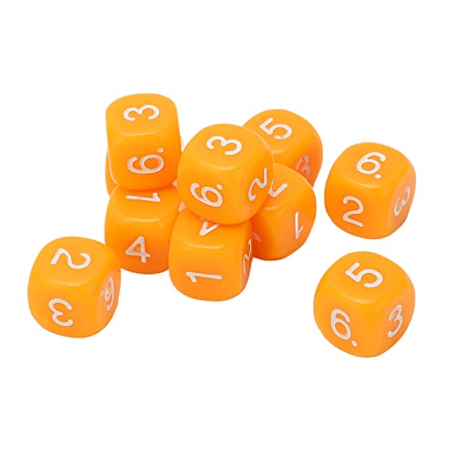 Acouto 20pcs 6 Seiten Number Dice Round Eck Design Plastikwürfel Set -Brettspiel -Unterrichtswerkzeuge Grün, Einschließlich von 20 Pcs Ausreichend Zahlen Diceround Eck DICE6 Sides Diceplastic (ORANGE) von Acouto