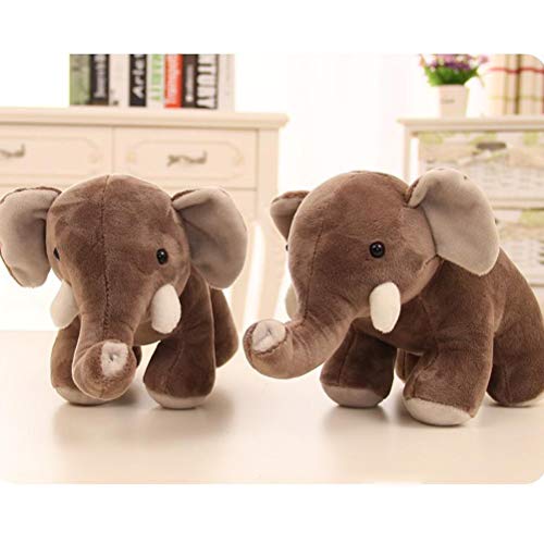 Acouto 25 cm Niedliche Plüsch -Elefantenpuppen Schöne Ausgestopfte Tierspielzeug Geburtstag Weihnachten Süßer Plüsch -Elefant (Brown) von Acouto