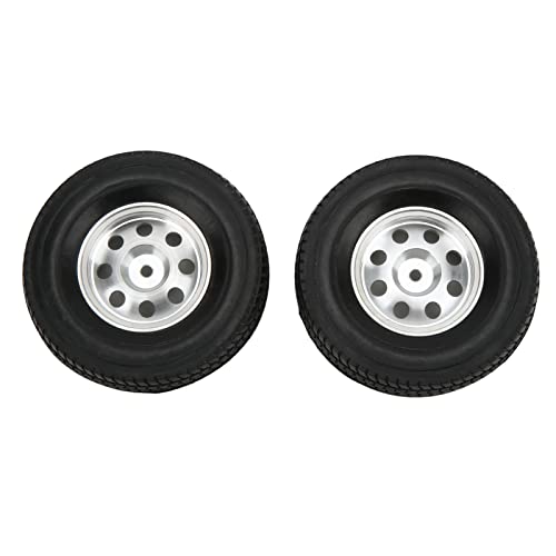 Acouto 2pcs 85mm Gummi -Reifen CNC Metallrad für Traktoranhänger /14 RC -Auto Gute Teile Ersatz Fit RC Tracto Radreifen für /1485 Mm Gummireifen85 Mm Rad Tirescnc Metallreifen von Acouto
