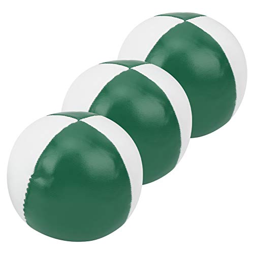 Acouto 3 Stück Jonglierbälle aus PU-Leder für den Innenbereich, Freizeit, Tragbar, Übungsbälle, Rot, weiß, Jonglierbälle, PU-Jonglieren (Grün Weiß) von Acouto