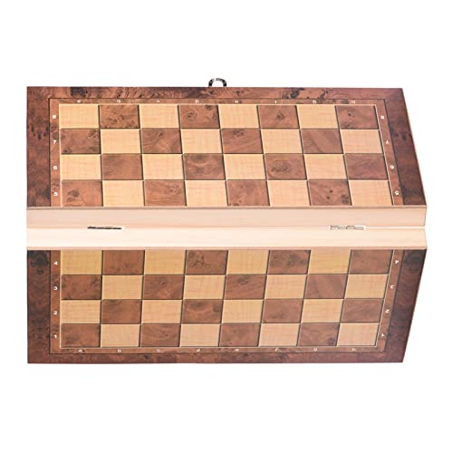 Acouto 3in1 Tragbares Holzschachbrett -Schachspiel für Partyfamilienaktivitäten, das Leichtes 2 -Schach Faltspiel. Spiel für Schach Exquisit (29 * 29 cm) von Acouto
