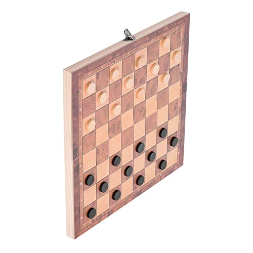 Acouto 3in1 Tragbares Holzschachbrett -Schachspiel für Partyfamilienaktivitäten, das Leichtes 2 -Schach Faltspiel. Spiel für Schach Exquisit (34 * 34 cm) von Acouto