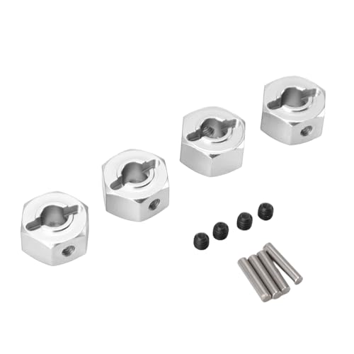 Acouto 4PCS RC Rad Whex Hex Hub Adapter Professionelle Aluminiumlegierung 12 -mm -Rad Hub Antriebsadapter für Fernbedienungsauto Zubehör Erstellt Premium von is Alloy und S RC Hex (Silver) von Acouto