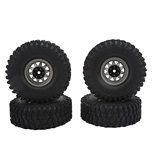 Acouto 4pcs /10 -Skala -RC Autoräder Reifen Eisenradnabe. Zoll Gummireifen für /10 Fernbedienungsauto Upgrade Zubehör weiß. (Grey) von Acouto