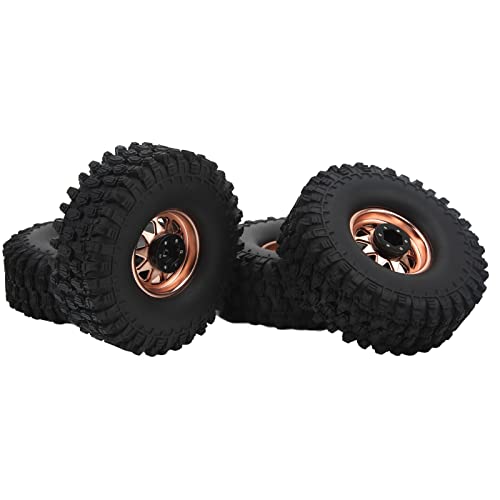 Acouto 4pcs /10 -Skala -RC Autoräder Reifen Eisenradnabe. Zoll Gummireifen für /10 Fernbedienungsauto Upgrade Zubehör weiß. (Kupfer) von Acouto