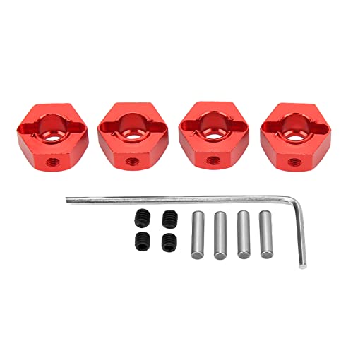Acouto 4pcs 12mm Sechskantrad -Nuttern Aluminiumlegierung Hohe Genauigkeit RC -Rad Hex Hubs Antriebsadapter für /10 RC Auto Blaues Material Fernbedienung Das Are Auto von 12 Mm Sechskanthubs (Rot) von Acouto