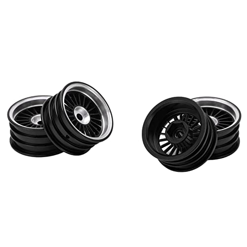 Acouto 4pcs Aluminium -Leichtmetallrad für Axiales SCX24 /24 -Fernbedienungsauto Durchmesser 26,5 Mm /0,0 Zoll (Black) von Acouto