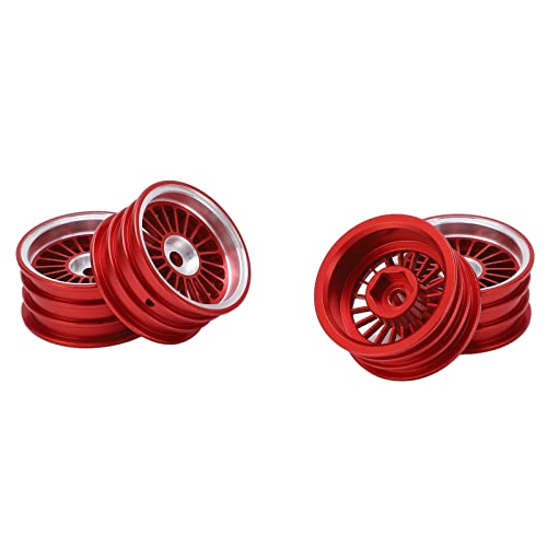 Acouto 4pcs Aluminium -Leichtmetallrad für Axiales SCX24 /24 -Fernbedienungsauto Durchmesser 26,5 Mm /0,0 Zoll (Rot) von Acouto
