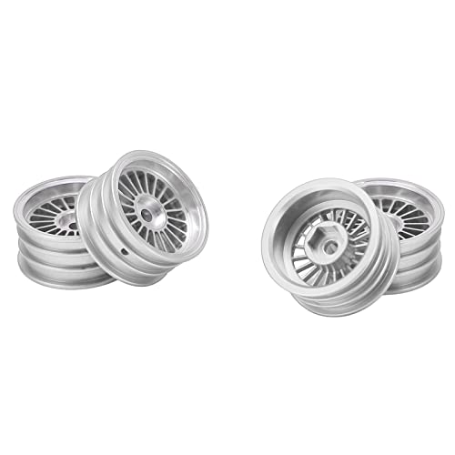 Acouto 4pcs Aluminium -Leichtmetallrad für Axiales SCX24 /24 -Fernbedienungsauto Durchmesser 26,5 Mm /0,0 Zoll (Silver) von Acouto