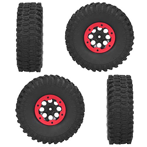 Acouto 4pcs RC Rennreifen Aufblasbare Fernbedienungsmodell Clim Car für SC 1.9Inred RC Racing TyresRC Racing Wheel1.9in RC Whee Car Whee Flatable Tireswheel Stoßfunktionen (Rot) von Acouto