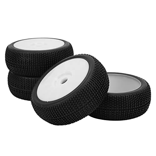 Acouto 4pcs RC Vordere Hintere Reifen und mit 17 Mm Sechskant für /8 RC Off -Straßenauto -Upgrade Teilwhite Gummi und Reifen Es Rad Prac und Räder17mm Hex und Reifensrc Felgen (White) von Acouto