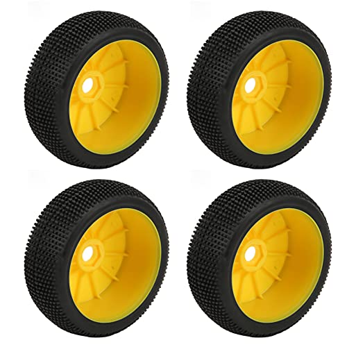 Acouto 4pcs RC Vordere Hintere Reifen und mit 17 Mm Sechskant für /8 RC Off -Straßenauto -Upgrade Teilwhite Gummi und Reifen Es Rad Prac und Räder17mm Hex und Reifensrc Felgen (Yellow) von Acouto