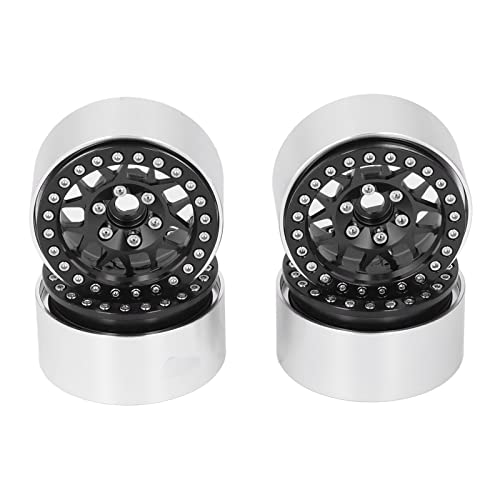 Acouto 4pcs. Inch RC Beadlock Felgen Aluminiumlegierung Wheel -Hubs für Axiale SCX10 90046 AXI 03007/10 RC Crawler ROT Diese Beadlock Sind Alumi Rim1. Zoll Rim1. (Black) von Acouto