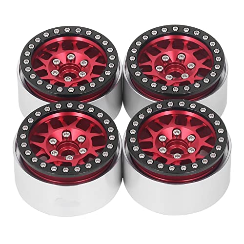 Acouto 4pcs. Inch RC Beadlock Felgen Aluminiumlegierung Wheel -Hubs für Axiale SCX10 90046 AXI 03007/10 RC Crawler ROT Diese Beadlock Sind Alumi Rim1. Zoll Rim1. (Rot) von Acouto