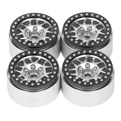 Acouto 4pcs. Inch RC Beadlock Felgen Aluminiumlegierung Wheel -Hubs für Axiale SCX10 90046 AXI 03007/10 RC Crawler ROT Diese Beadlock Sind Alumi Rim1. Zoll Rim1. (Silver) von Acouto