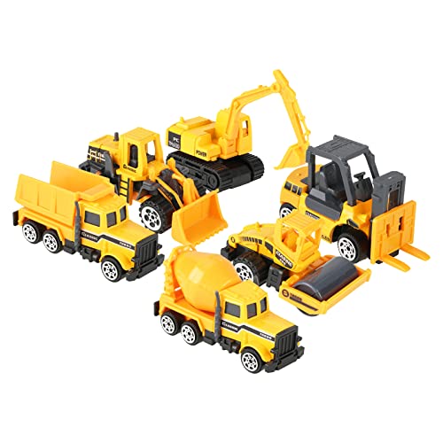 Acouto 6 Teile/Satz 1:64 Maßstab Legierung und Kunststoff Engineering Auto LKW Spielzeug Mini Fahrzeug Modell Kinder Geschenk, für Kinder Verständnis der Fahrzeuginformationen von Acouto